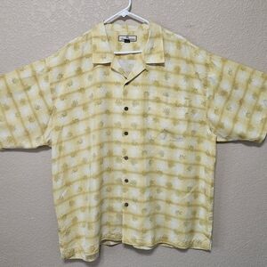 Tommy Bahama Yellow Palm Print Men's Shirt XXL